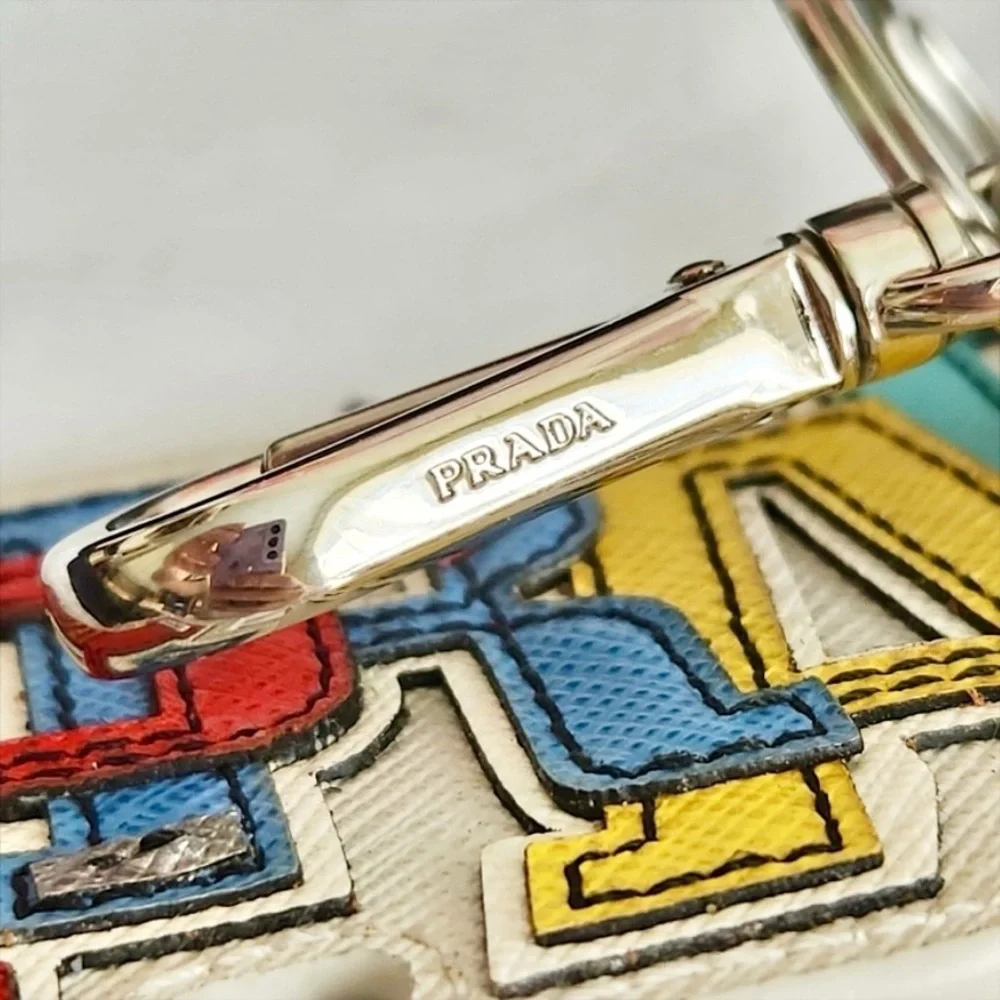 Prada Saffiano Leather Logo Trick Bag Charm